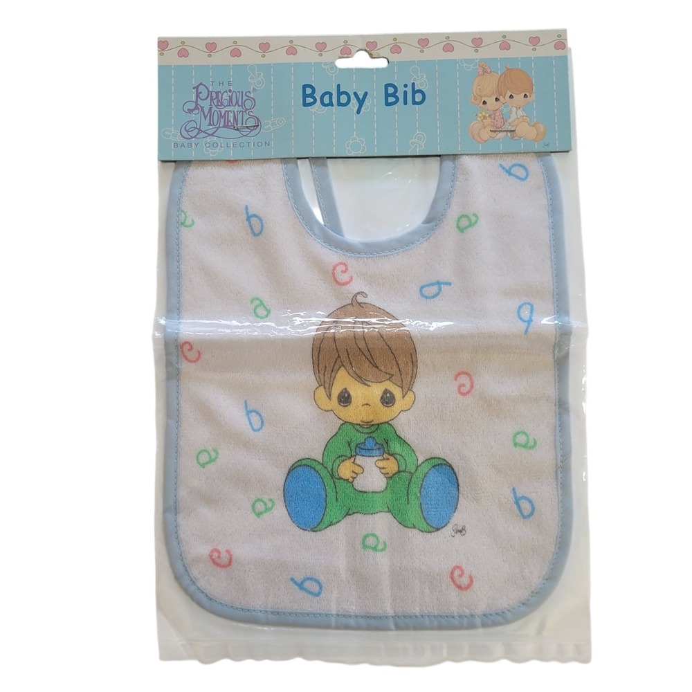 New Precious Moments‎ Baby Bib Vintage 2001 ABC Boy Blue 303154